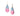 BLACK RHODIUM BICOLOR EARRING IN PINK AND BLUE