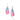 BLACK RHODIUM BICOLOR EARRING IN PINK AND BLUE