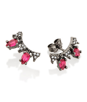 BLACK RHODIUM CHERRY EAR JACKET