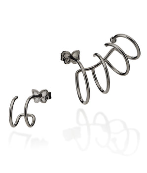 BLACK RHODIUM HOOPS EAR CUFF