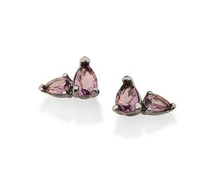 BLACK RHODIUM BRIGHT LIGHT EARRING IN PURPLE
