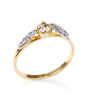 GOLD PLATED KID'S RING WITH CRYSTAL