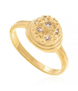 GOLD PLATED RING WITH ZIRCONIA