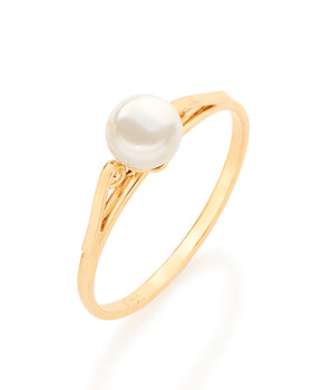 GOLD PLATED RING WITH PEARL