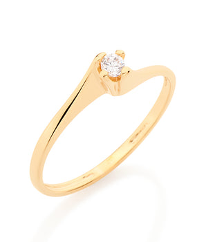 GOLD SOLITARY RING WITH ZIRCONIA