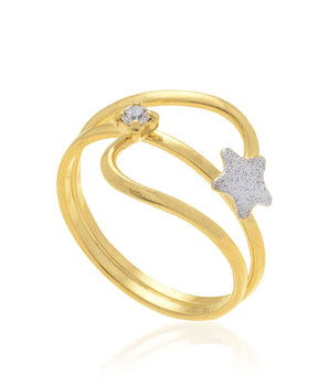 GOLD RING WITH RHODIUM APPLICATION