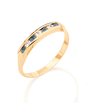 GOLD HALF WEDDING RING WITH CRYSTALS
