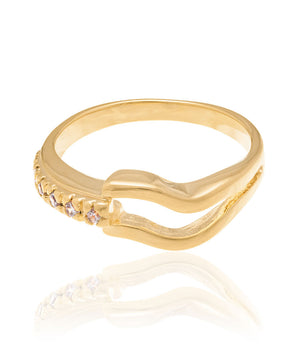 GOLD RING WITH ZIRCONIA
