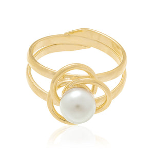GOLD RING WITH PEARL