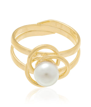 GOLD RING WITH PEARL
