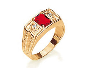 MEN'S GOLD LAW STONE RING