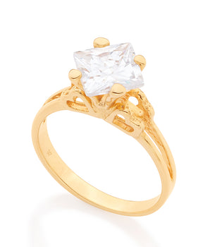GOLD RING WITH ZIRCONIA