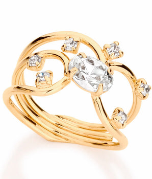 GOLD RING WITH CRYSTAL