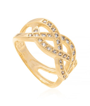GOLD RING WITH ZIRCONIA