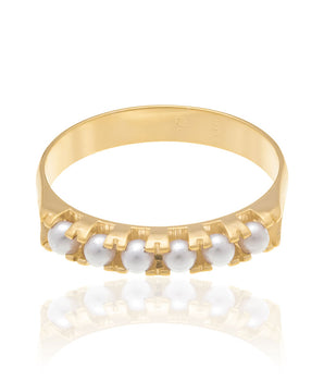GOLD RING WITH PEARL