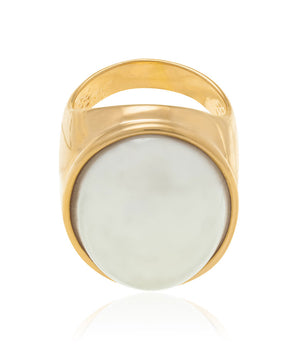 GOLD RING WITH PEARL