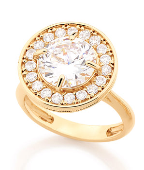 GOLD RING WITH ZIRCONIA