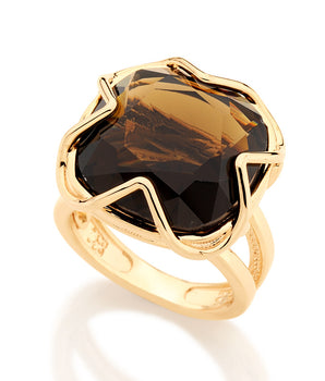 GOLD RING WITH CRYSTAL