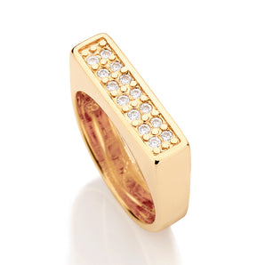 GOLD RING WITH ZIRCONIA