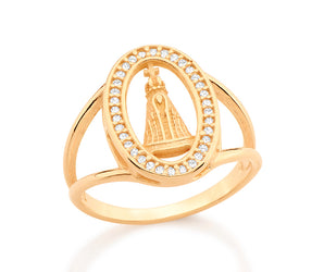 GOLD RING WITH ZIRCONIA