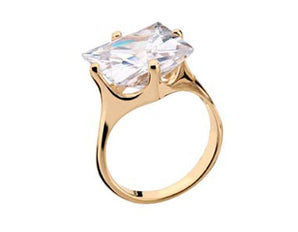 GOLD SOLITARY RING WITH ZIRCONIA