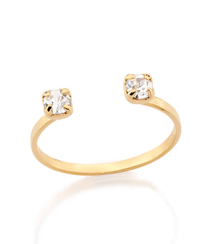 GOLD RING WITH CRYSTAL
