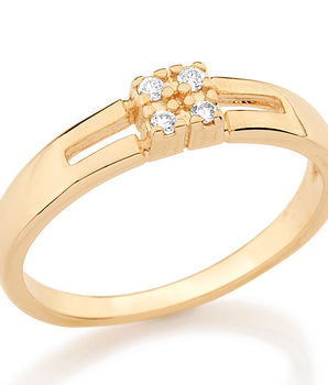 GOLD RING WITH ZIRCONIA