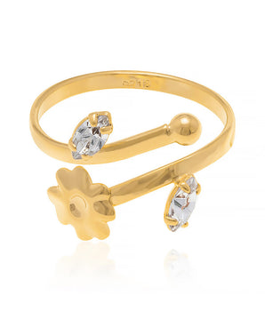 GOLD RING WITH CRYSTAL