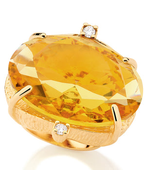 GOLD RING WITH CRYSTAL AND ZIRCONIA
