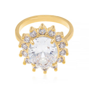 GOLD RING WITH CRYSTAL AND ZIRCONIA