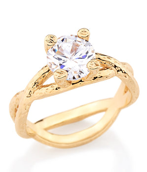 GOLD RING WITH ZIRCONIA