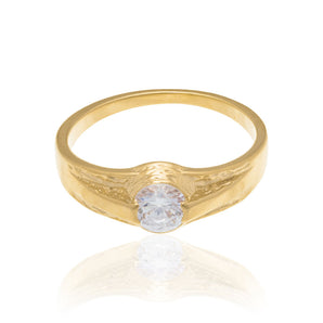 GOLD RING WITH ZIRCONIA