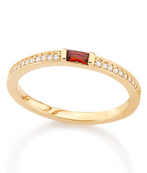 GOLD RING WITH CRYSTAL AND ZIRCONIA