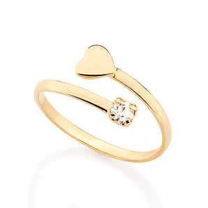 GOLD RING WITH CRYSTAL