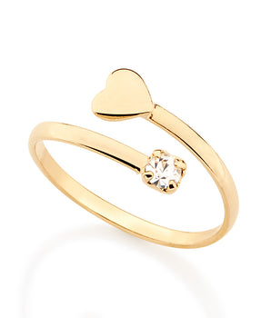 GOLD RING WITH CRYSTAL