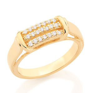 GOLD RING WITH ZIRCONIA