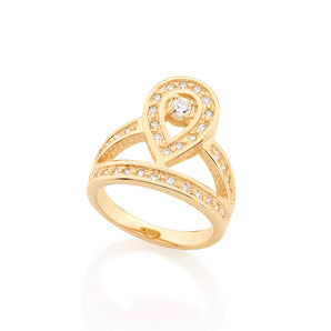 GOLD RING WITH ZIRCONIA