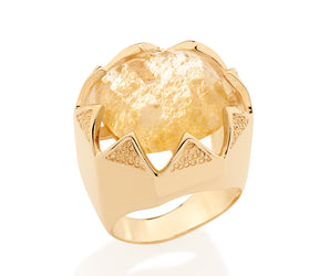 GOLD RING WITH CRYSTAL
