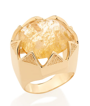 GOLD RING WITH CRYSTAL