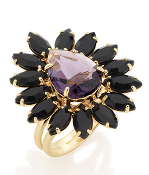 GOLD RING WITH CRYSTAL