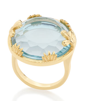 GOLD RING WITH CRYSTAL
