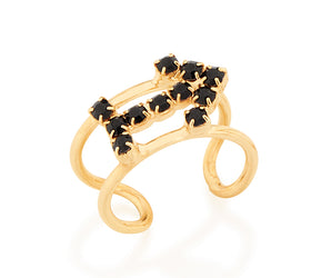 GOLD RING WITH CRYSTAL