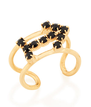 GOLD RING WITH CRYSTAL