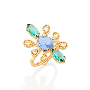 GOLD RING WITH CRYSTAL