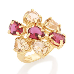 GOLD RING WITH CRYSTAL