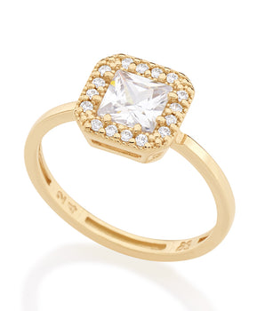 GOLD RING WITH ZIRCONIA