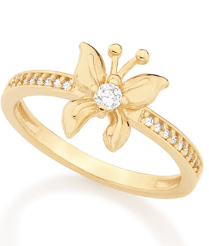 GOLD RING WITH ZIRCONIA