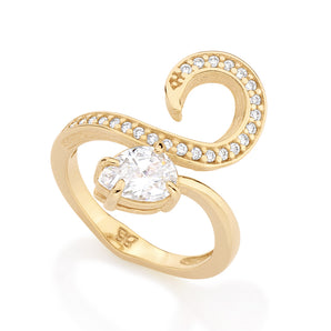 GOLD RING WITH ZIRCONIA