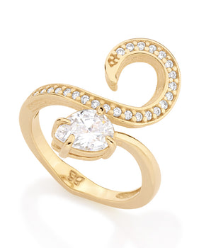 GOLD RING WITH ZIRCONIA