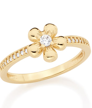 GOLD RING WITH ZIRCONIA